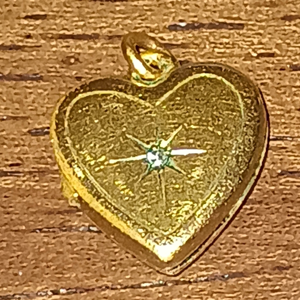 Victorian Tiny Petite Hf Barrows Hfb 12k Gold Fill Heart Photo Locket Diamond
